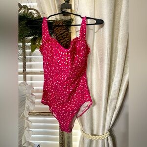 Marc Jacobs Pink Retro Pin Up Ruffle Swimsuit One Piece Swimsuit Women's M